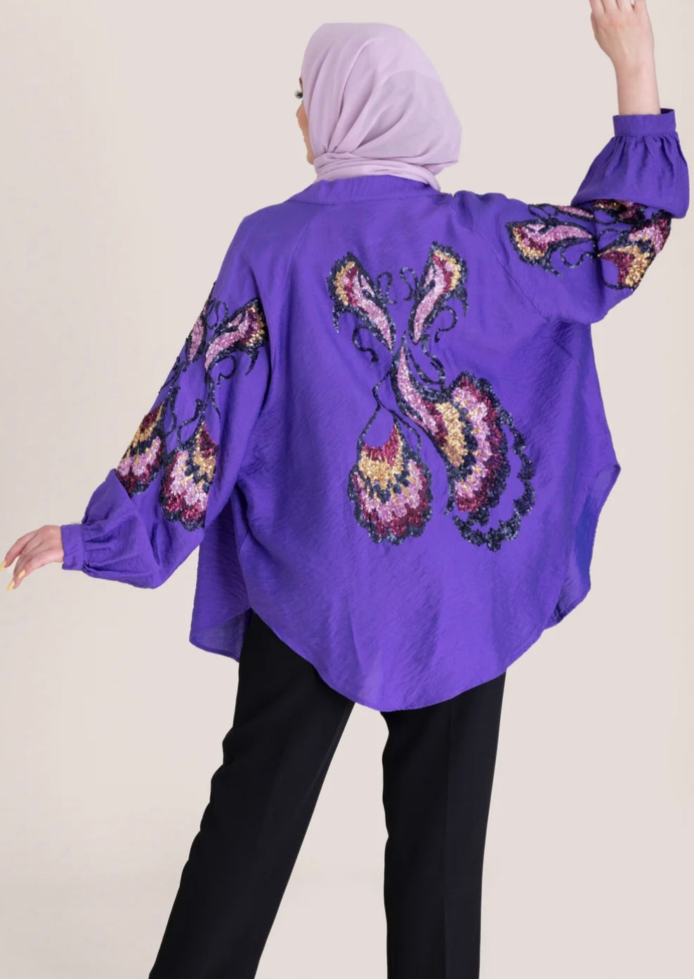33078 Oversize Purple Shirt