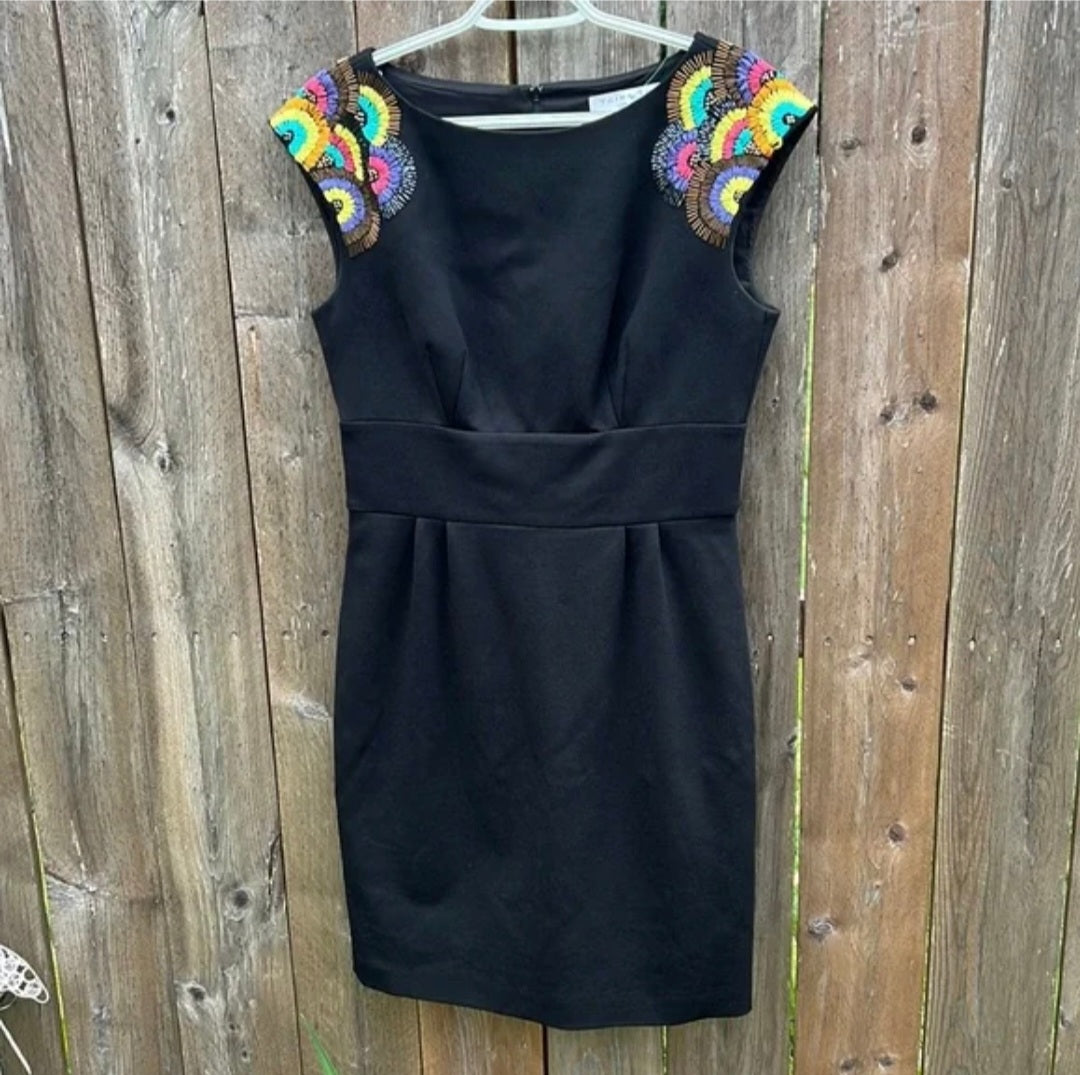 Black Dress Colorful Off The Shoulder