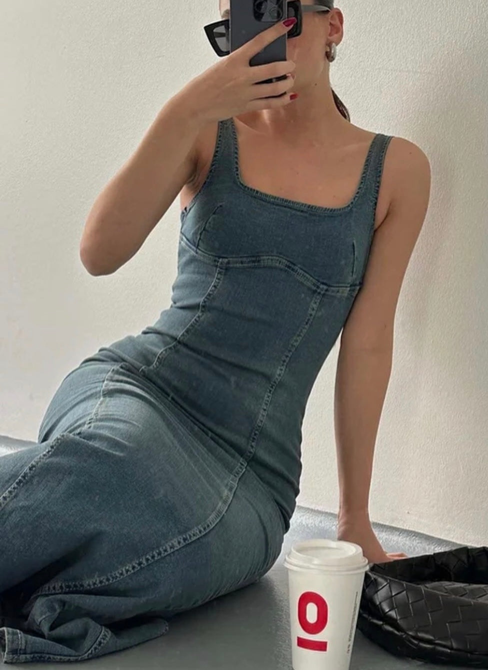 MAXI Denim Dress With Slit