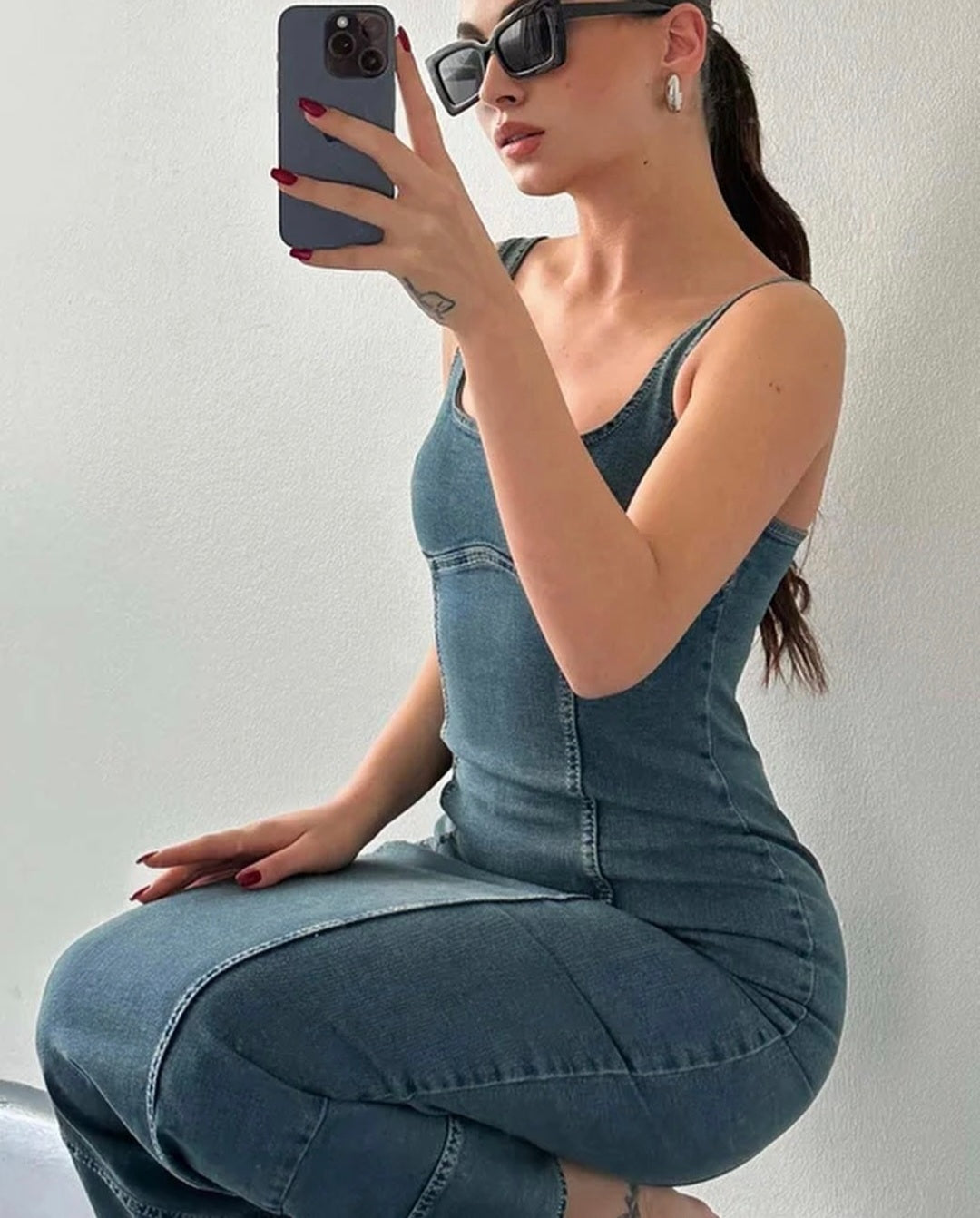 MAXI Denim Dress With Slit