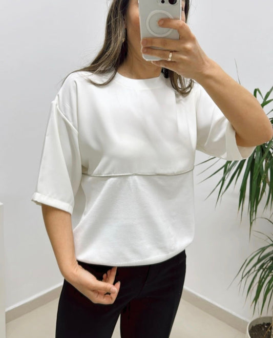 27005 White Detailed shirt