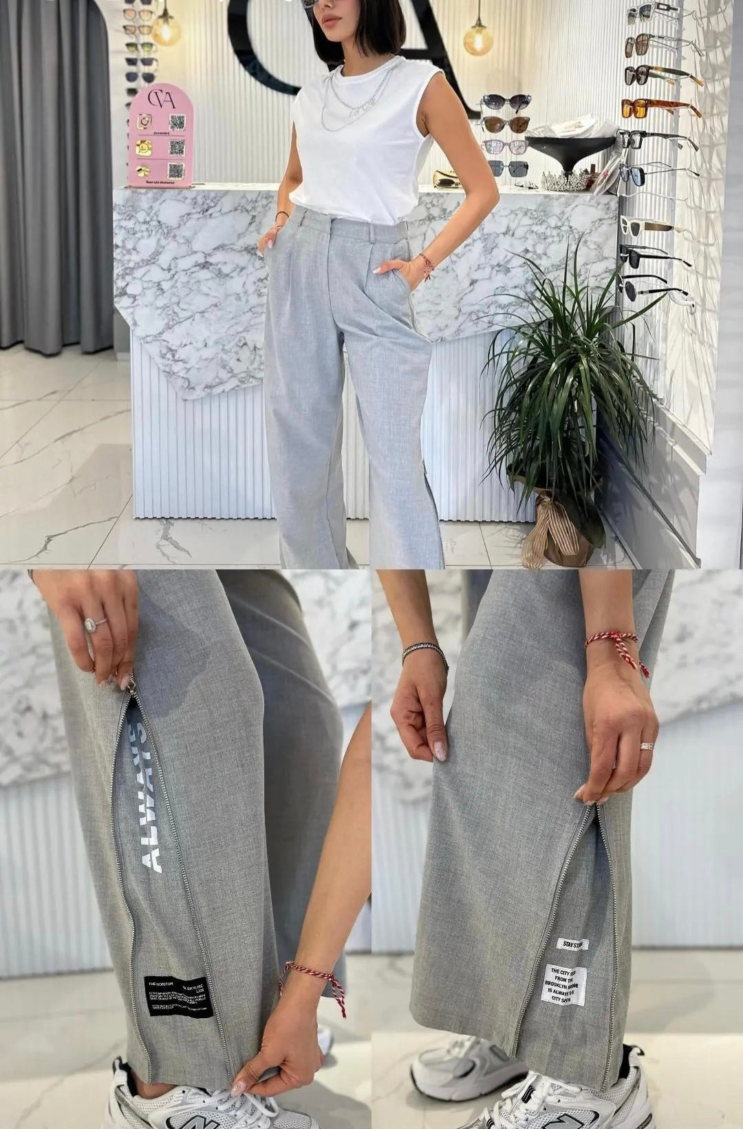 71237 Black pants with zipper on the sides