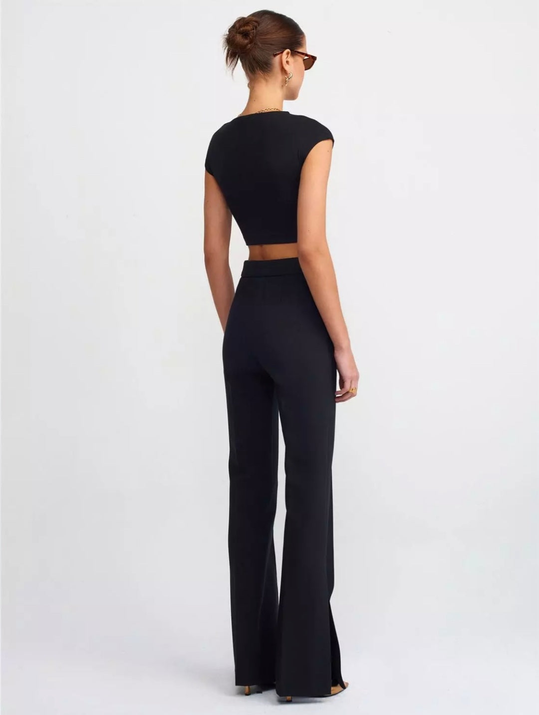 71248 Slit Flare Leg Trousers