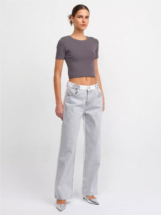71447 Double Color Belt Trousers