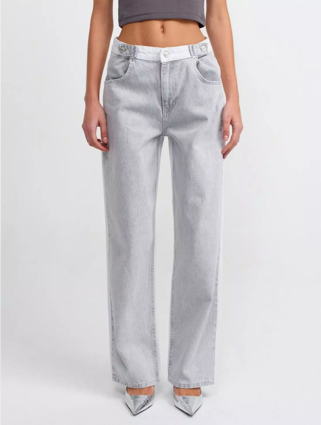 71447 Double Color Belt Trousers