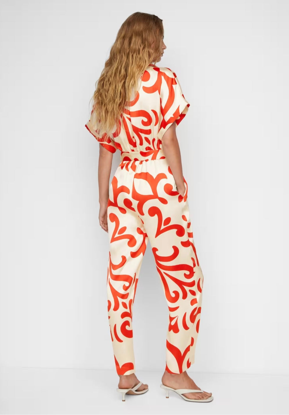 Printed Satin Jumpsuit