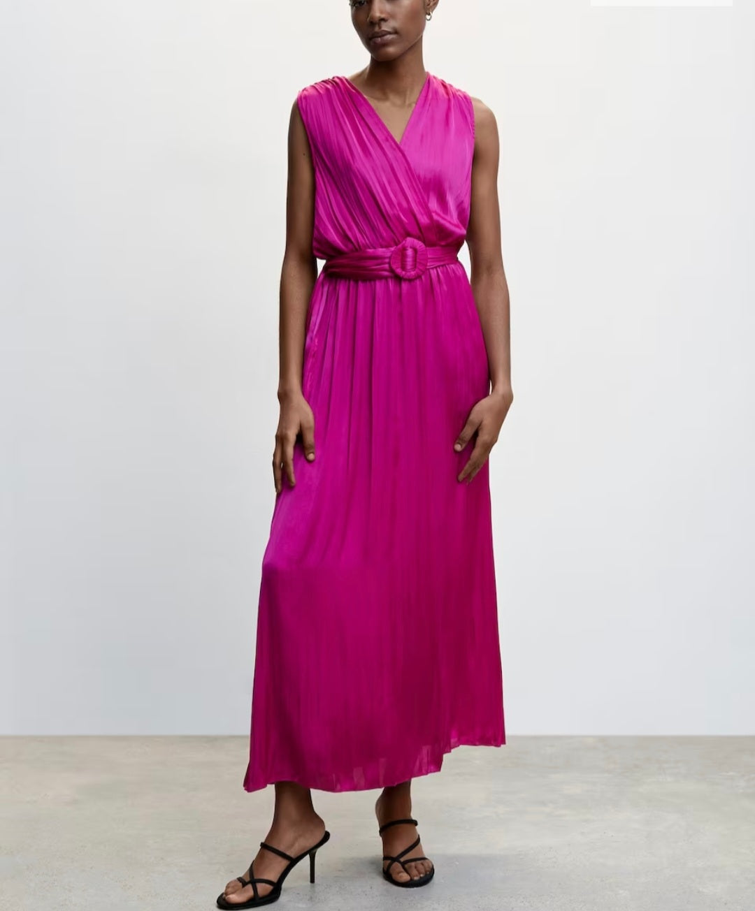 Plated Satin Dress