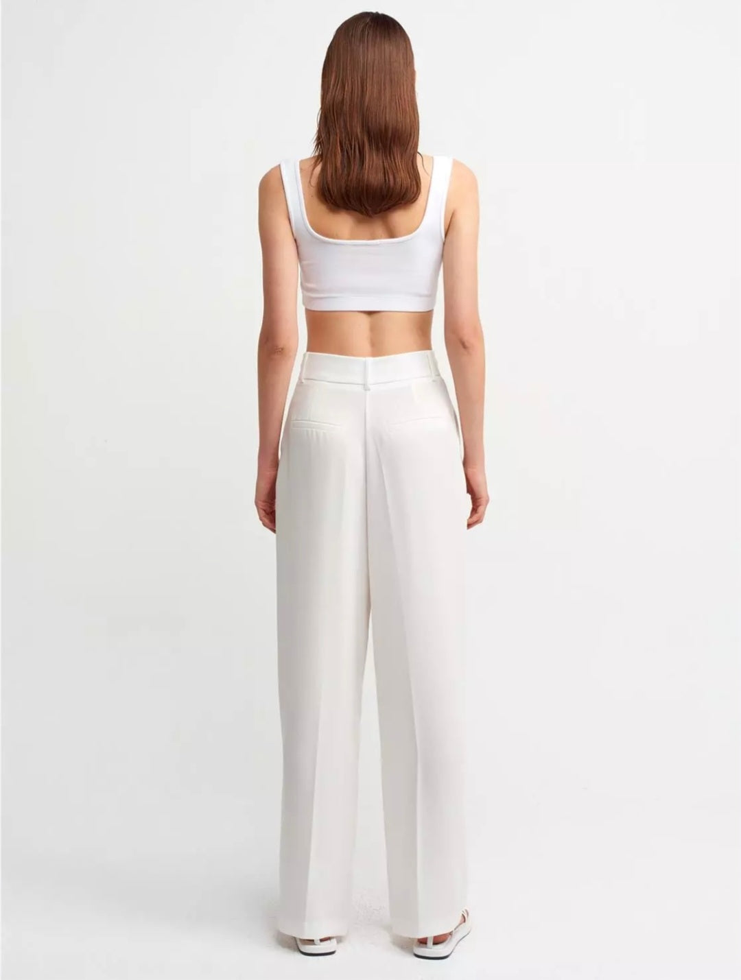7954 High Waist Trousers-Ecru