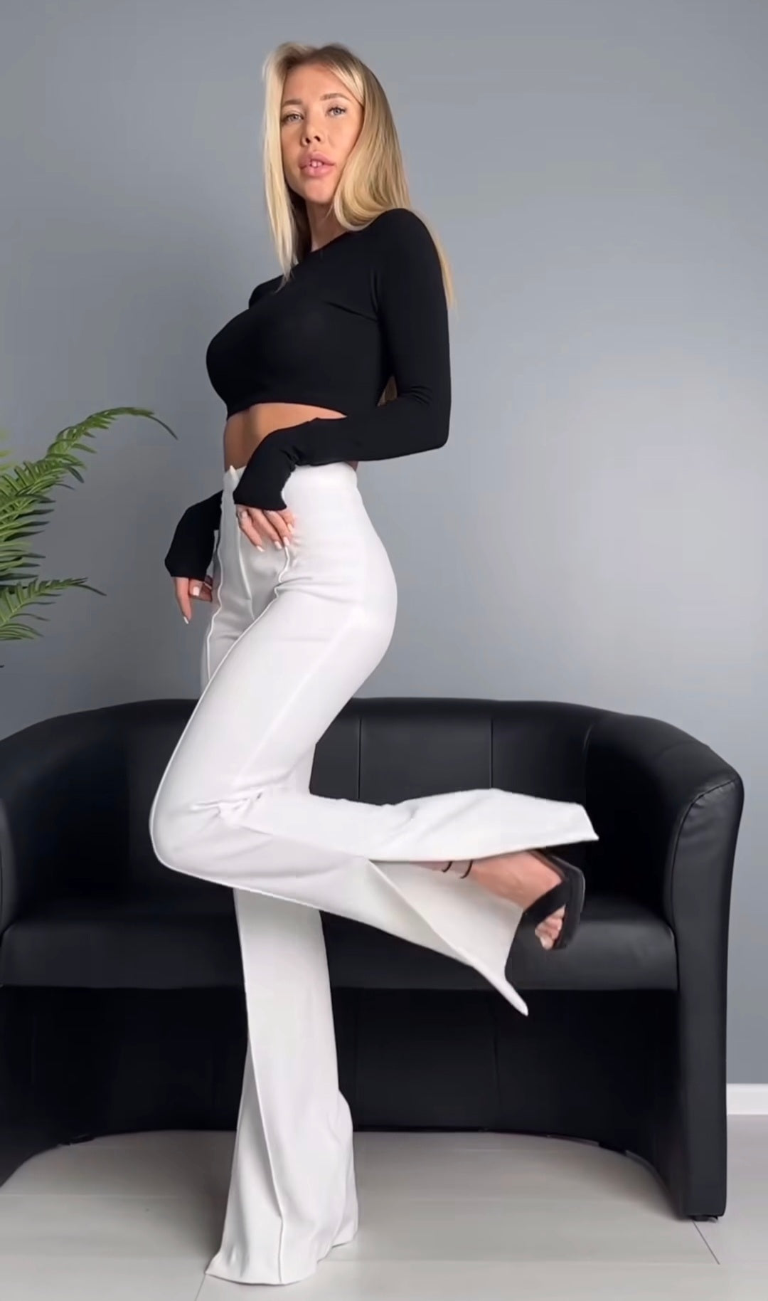 71279 Slit Flare Leg Trousers