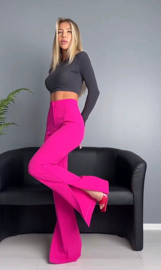 71279 Slit Flare Leg Trousers