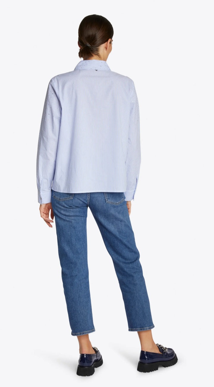 11677 Blue Shirt With Strass