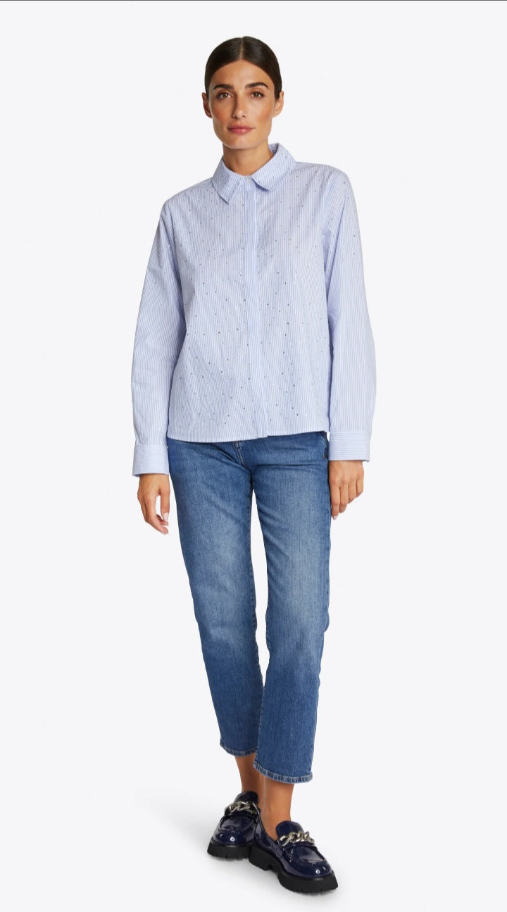 11677 Blue Shirt With Strass