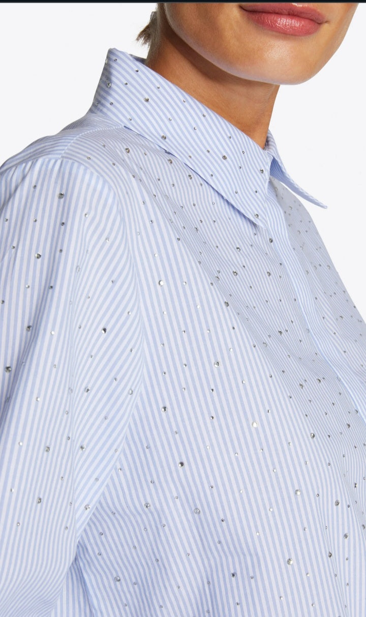 11677 Blue Shirt With Strass