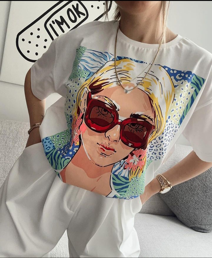 180221 Multicolor printed tshirt