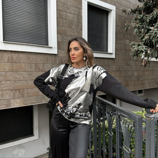 2840 sweatshirt with metalic
