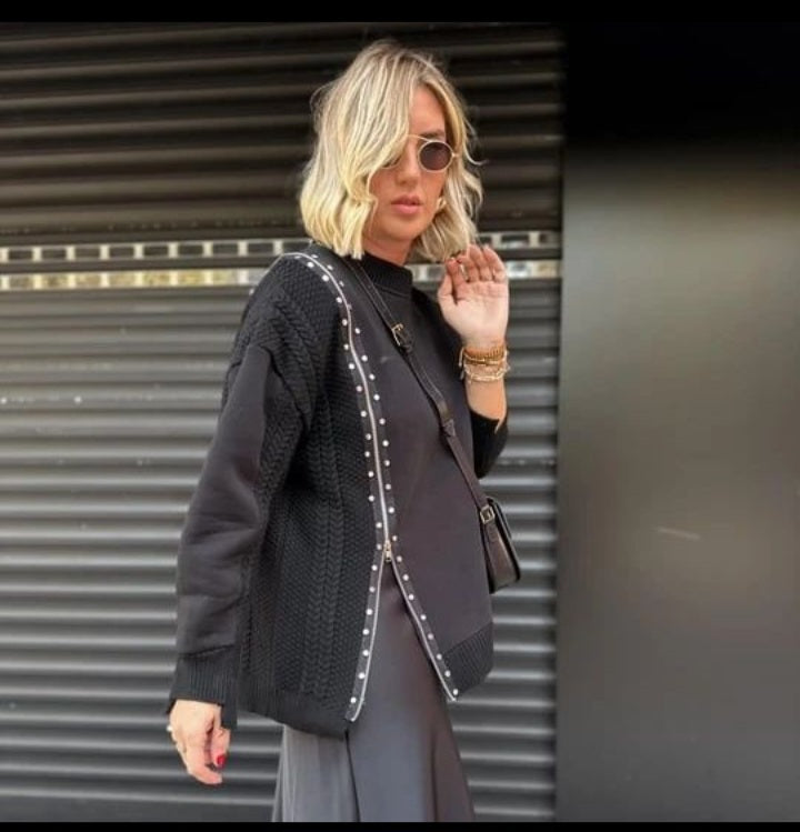 23521 Sweatshirt with knitwear detail