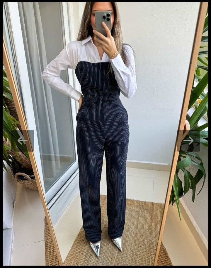 Jumpsuit with shirt details