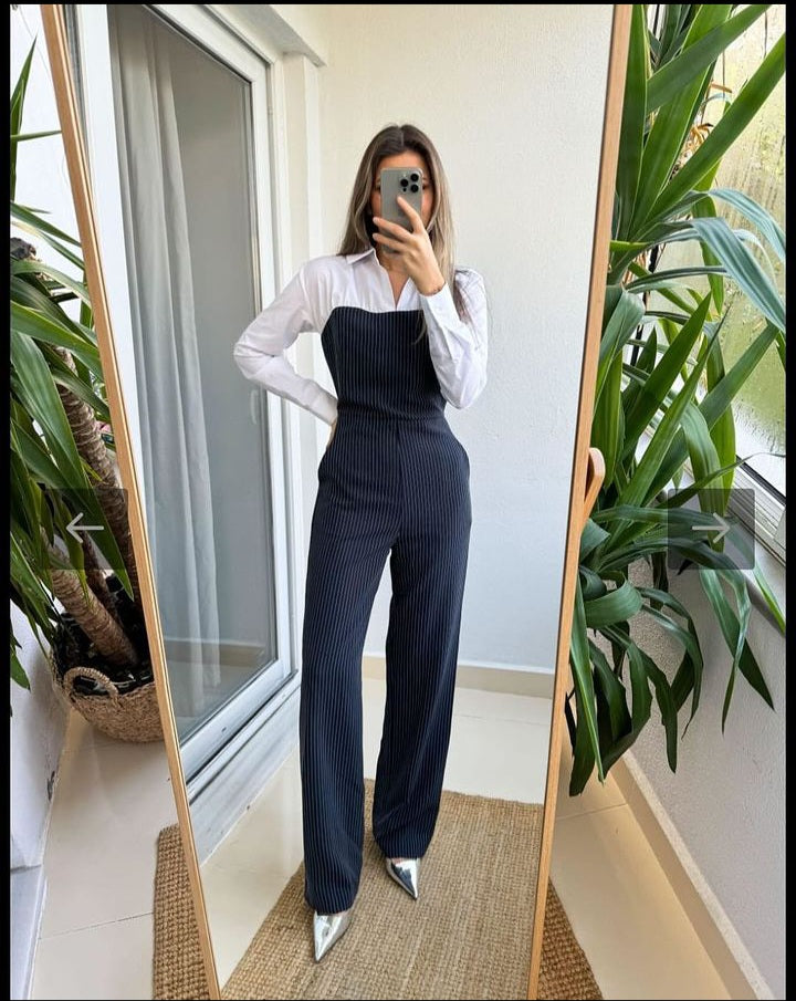 Jumpsuit with shirt details