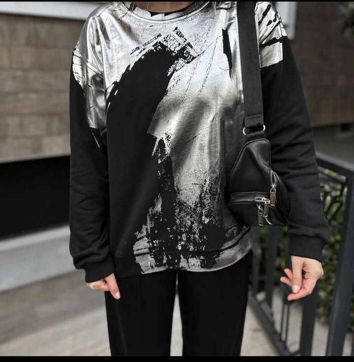 2840 sweatshirt with metalic