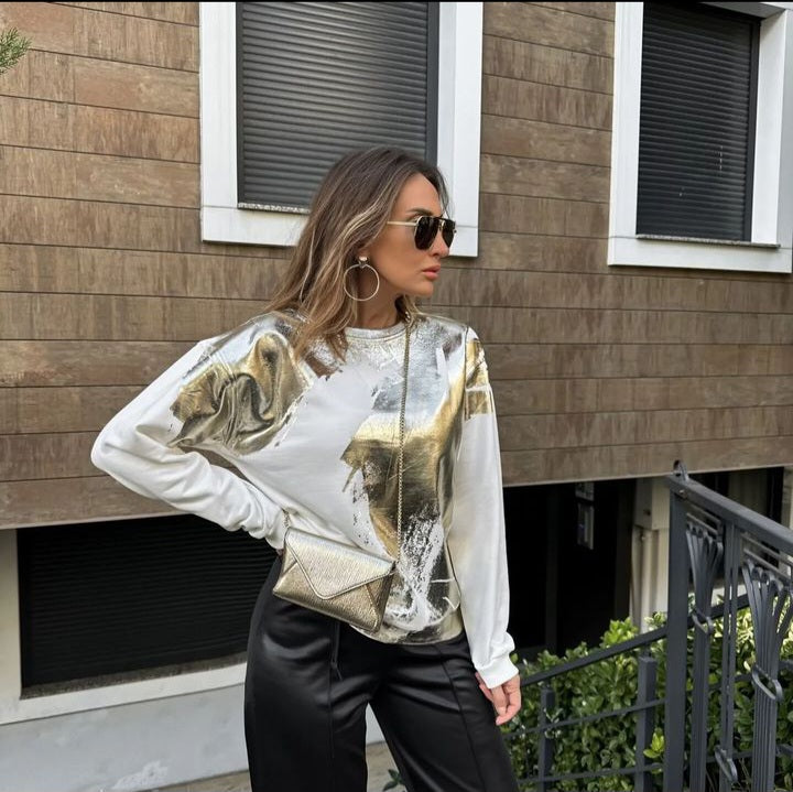 2840 sweatshirt with metalic