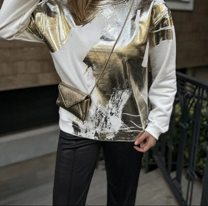 2840 sweatshirt with metalic