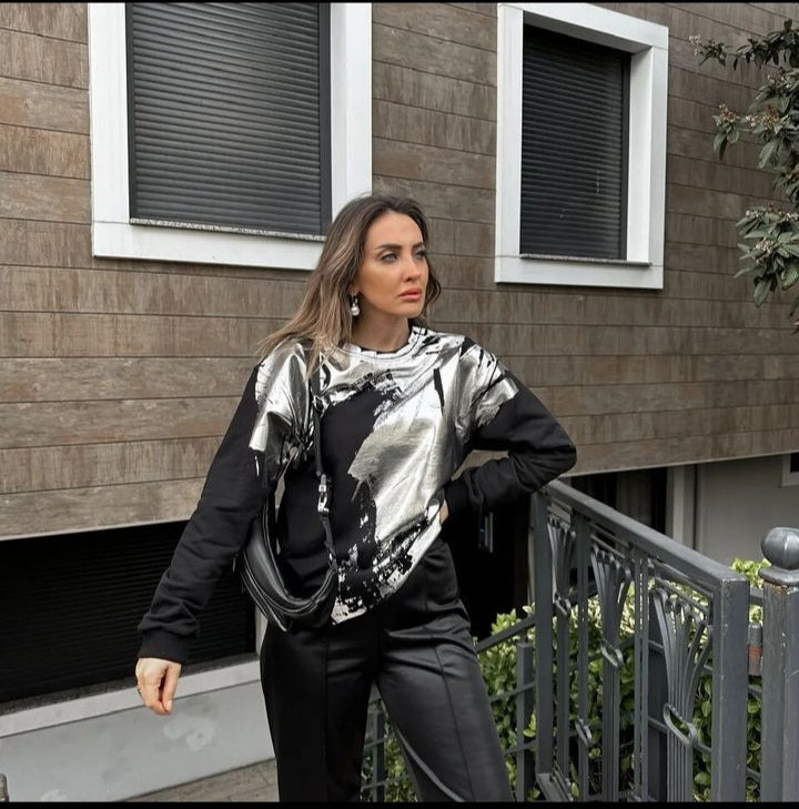 2840 sweatshirt with metalic