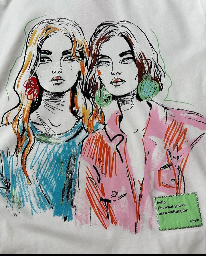 180224 Colorful Printed Short Sleeve T-Shirt