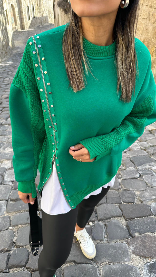 23521 Sweatshirt with knitwear detail