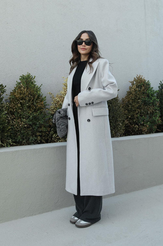 23K44177 Double pocket slipped down coat