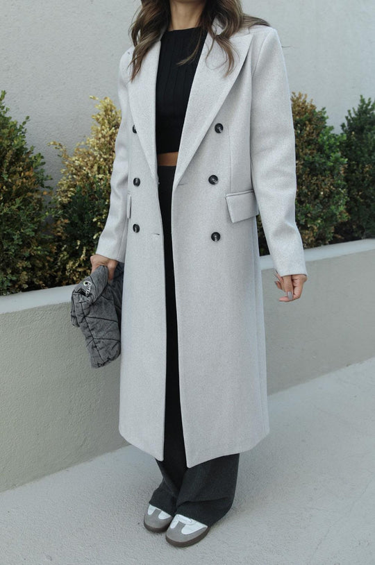 23K44177 Double pocket slipped down coat