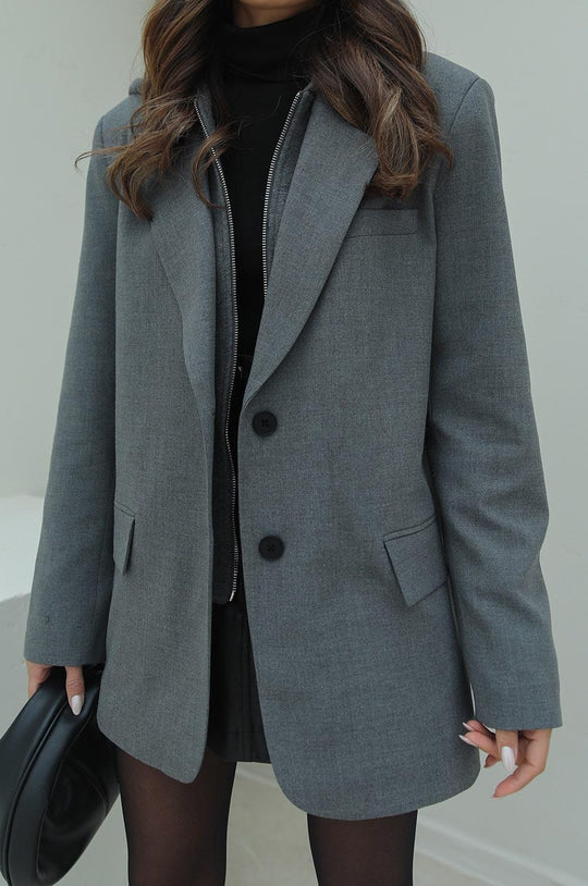 24Y54501 HOODED DETAILED ZIPPER BLAZER JACKET