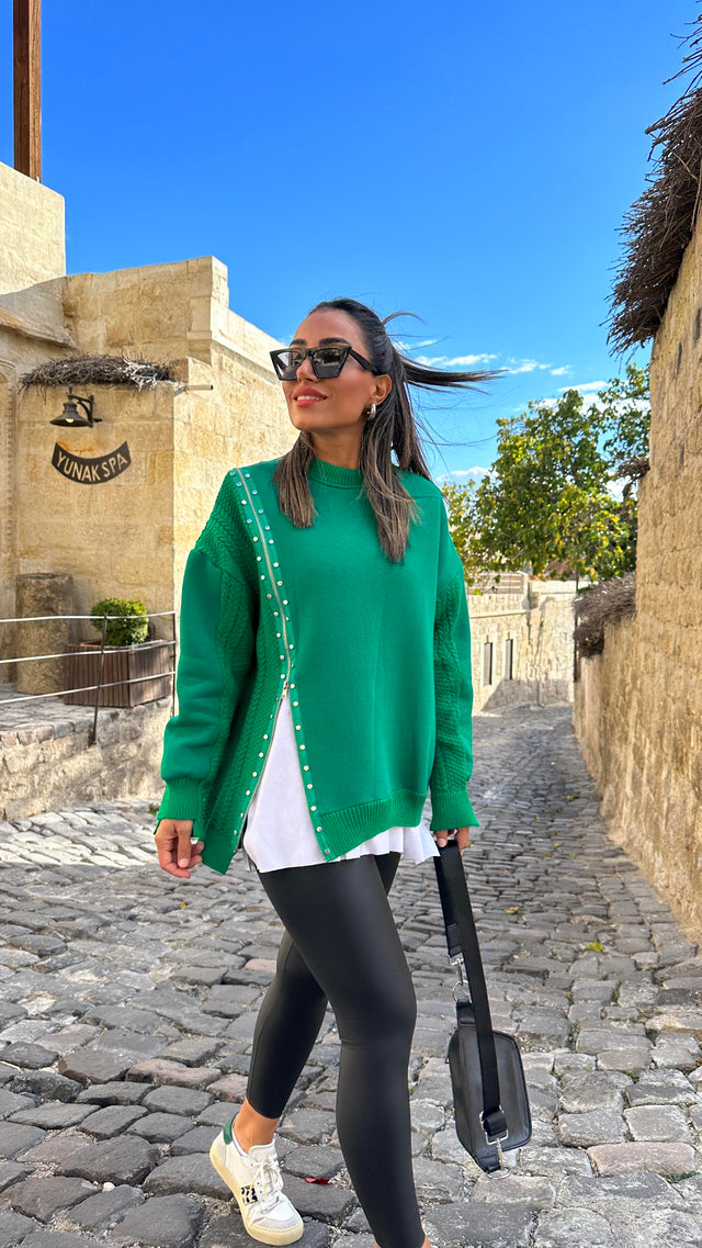 23521 Sweatshirt with knitwear detail