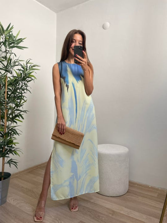 Dress in Marina blue print