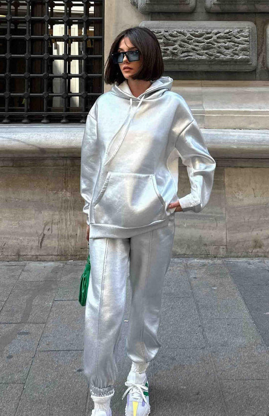 2315150 Silver Hoodie with white