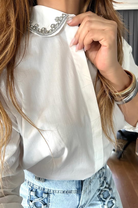 16041 Stoned Baby Collar Poplin Shirt