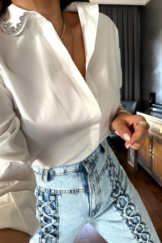 16041 Stoned Baby Collar Poplin Shirt